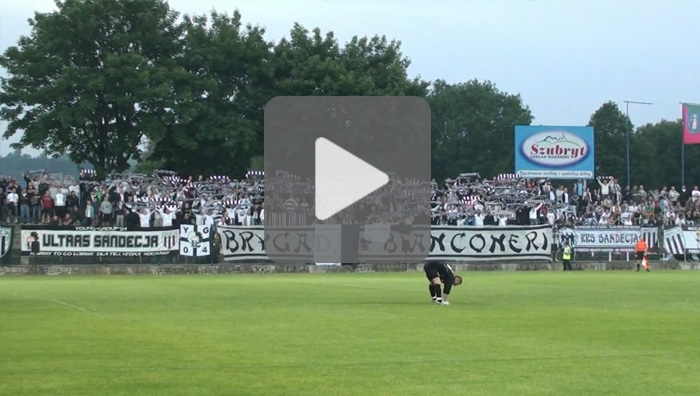 Sandecja - GKS Katowice, doping kibiców