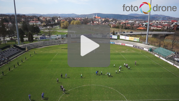 Sandecja - Miedź Legnica 1-0 (0-0), relacja z powietrza