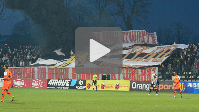 Sandecja - Zagłębie Lubin 0-5 (0-1), doping kibiców