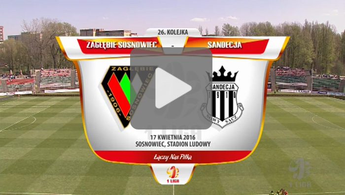 Zagłębie Sosnowiec - Sandecja 2-0 (1-0), skrót meczu