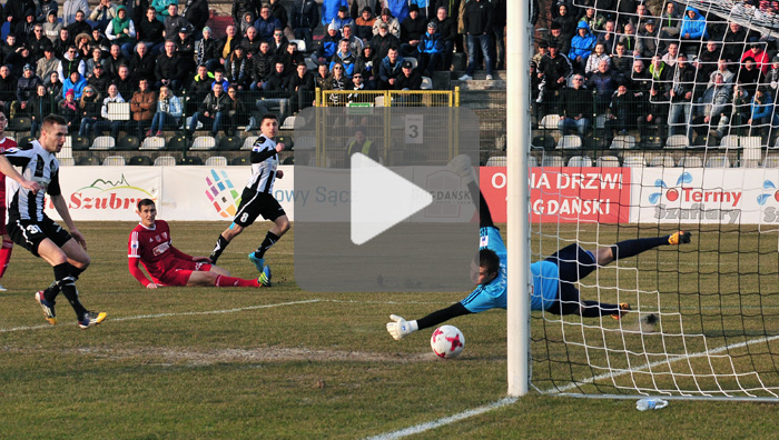 Sandecja - Pogoń Siedlce 4-0 (1-0), skrót meczu