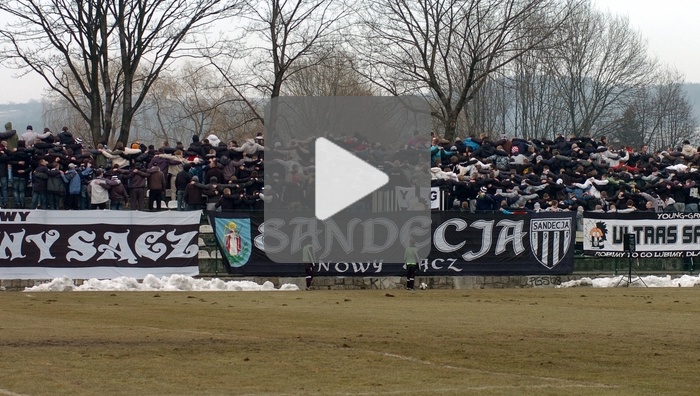 Sandecja - GKP Stilon Gorzów Wielkopolski. Doping kibiców